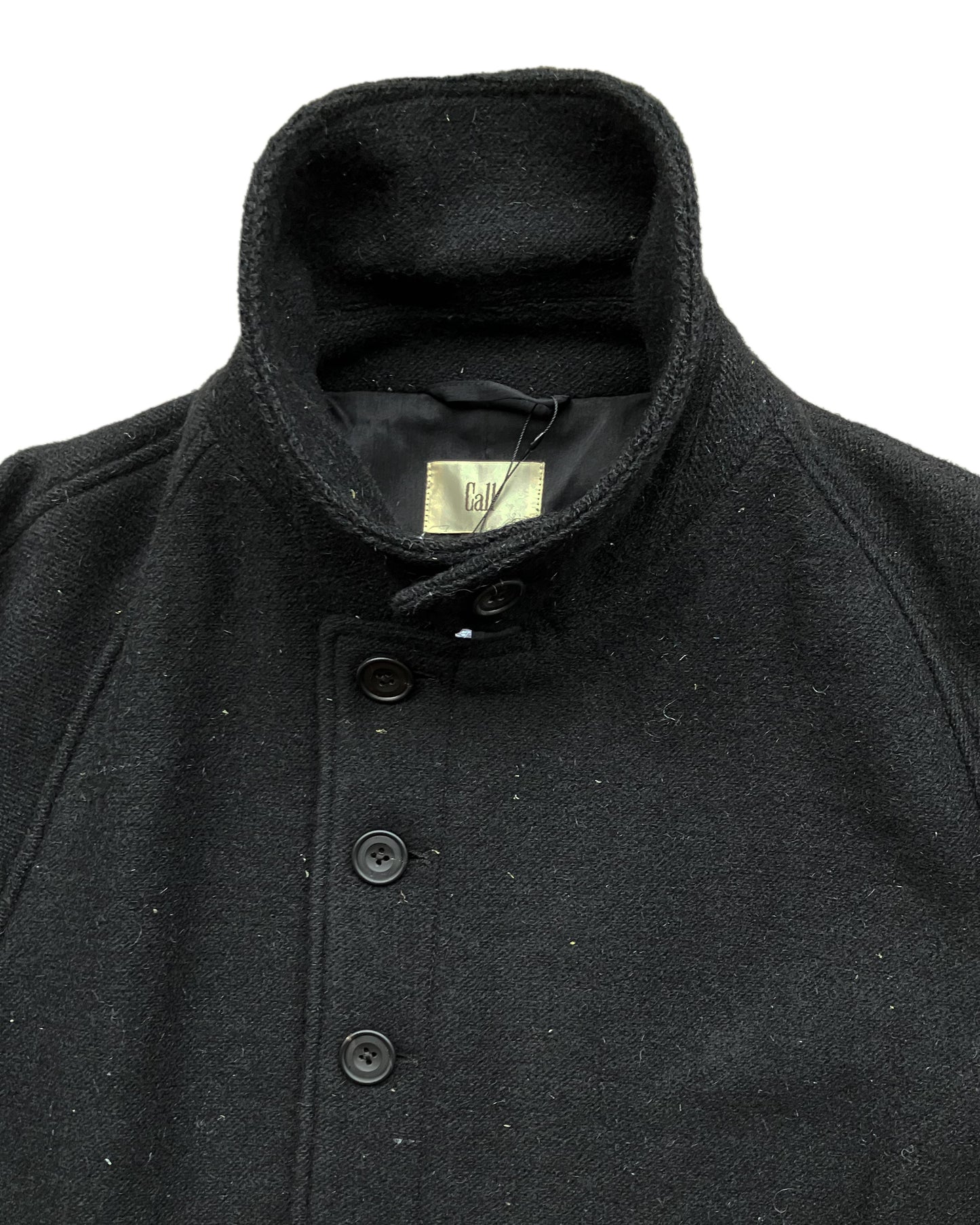 Call - CL_AW23_CO_01 / SIDE PLEATS OVER COAT - Black knit