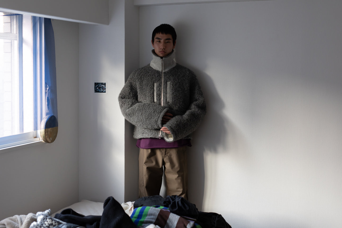 Call - CL_AW23_BL_04 / HI-NECK GOTLAND SHEEP BLOUSON - Sheep gray