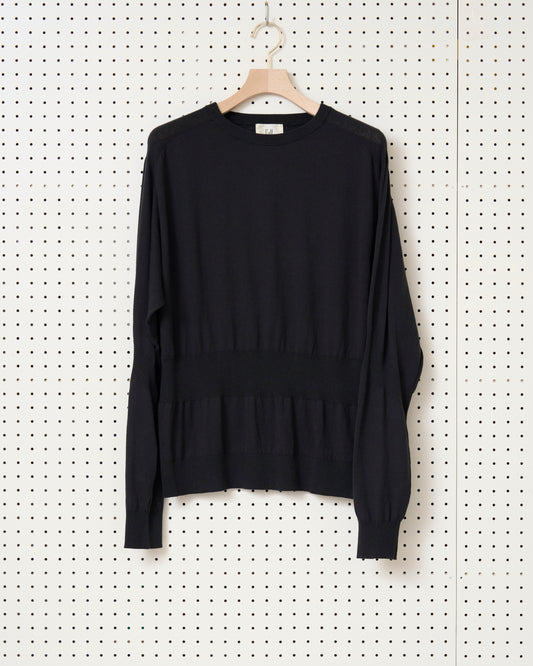 Call - CL_SS24_KNT_01 / WAVE KNIT SWEATER - BLACK